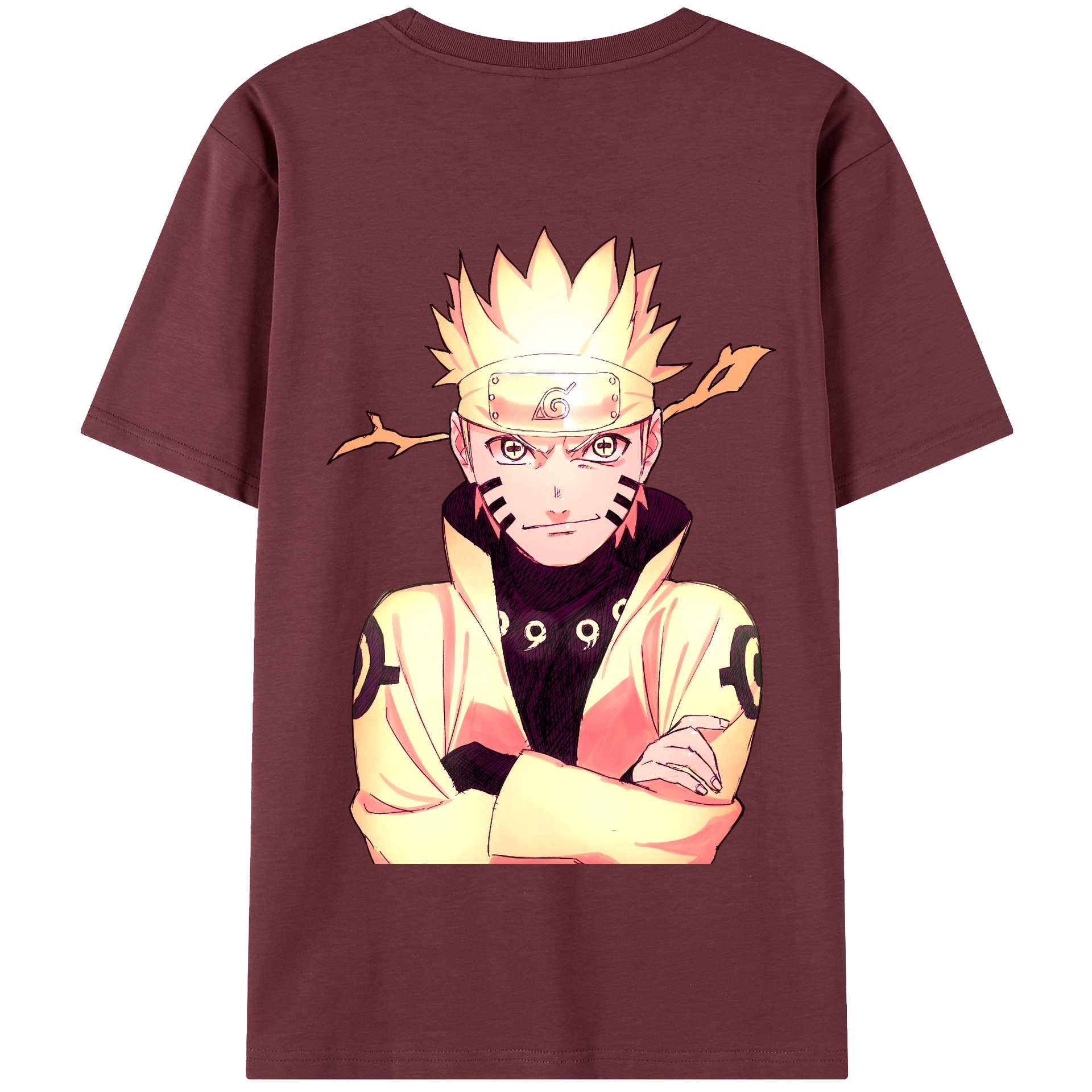 （画像用） NARUTO -ナルト- うずまき ナルト Uzumaki Naruto 綿100％半袖Tシャツ（背面プリント）